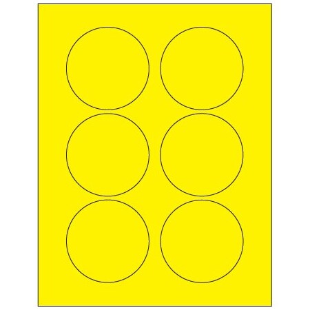 Bsc Preferred 3'' Fluorescent Yellow Circle Laser Labels, 600PK BUY00021598